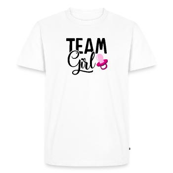 Team girls for expectant parents - Men's Premium Organic T-Shirt - white - Front - Nico (187cm)