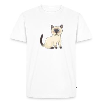 Chat siamois siam chat chatons cadeau - T-shirt Premium bio Homme - blanc - Devant - Nico (187cm)