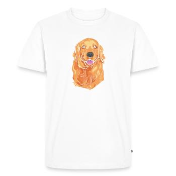 golden retriever chien animaux de compagnie races cadeaux - T-shirt Premium bio Homme - blanc - Devant - Nico (187cm)