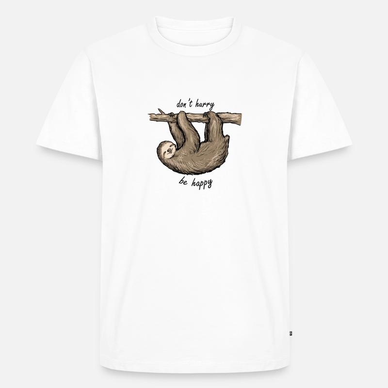 Don't hurry - Be happy! - Männer Premium Bio T-Shirt - Weiß