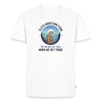 Sloth Marathon, Sloth Marathon Team - Men's Premium Organic T-Shirt - white - Front - Nico (187cm)