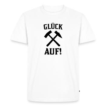Glück Auf Bergbau Geschenkidee - Männer Premium Bio T-Shirt - Weiß - Vorne - Nico (187cm)