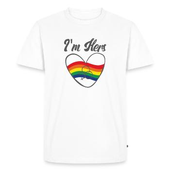 Cadeaux pour un couple gay correspondant à LGBT, je suis sa fierté gaie - T-shirt Premium bio Homme - blanc - Devant - Nico (187cm)