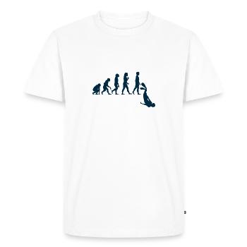 APNOE EVOLUTION freediver snorkeler gift - Men's Premium Organic T-Shirt - white - Front - Nico (187cm)