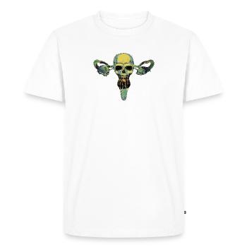 Uterus and Skulls - Men's Premium Organic T-Shirt - white - Front - Nico (187cm)
