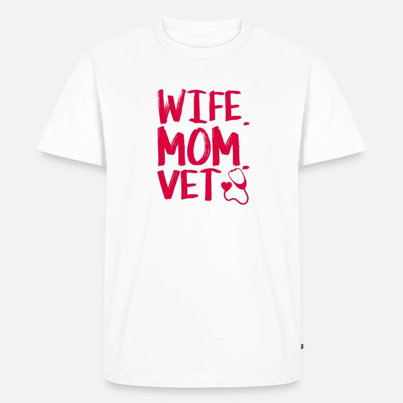 Frau Mutter Tierarzt - Tierarzt - Männer Premium Bio T-Shirt - Weiß