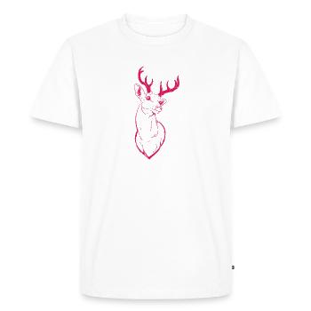 Tête de cerf - violet - T-shirt Premium bio Homme - blanc - Devant - Nico (187cm)