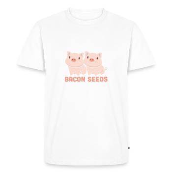 Sarcastic Animal Pigs Design Quote Graines de bacon - T-shirt Premium bio Homme - blanc - Devant - Nico (187cm)