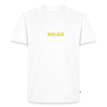 Just relax - Men's Premium Organic T-Shirt - white - Front - Nico (187cm)