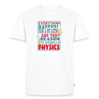 professeur de physique - T-shirt Premium bio Homme - blanc - Devant - Nico (187cm)