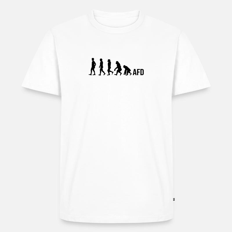 AFD Evolution Gegen Rechts Antirassismus - Männer Premium Bio T-Shirt - Weiß