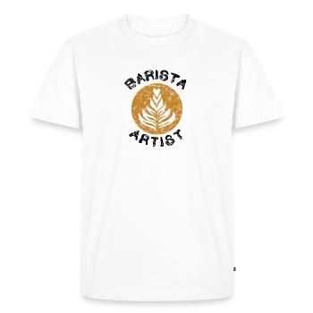 Artiste barista - T-shirt Premium bio Homme - blanc - Devant - Nico (187cm)