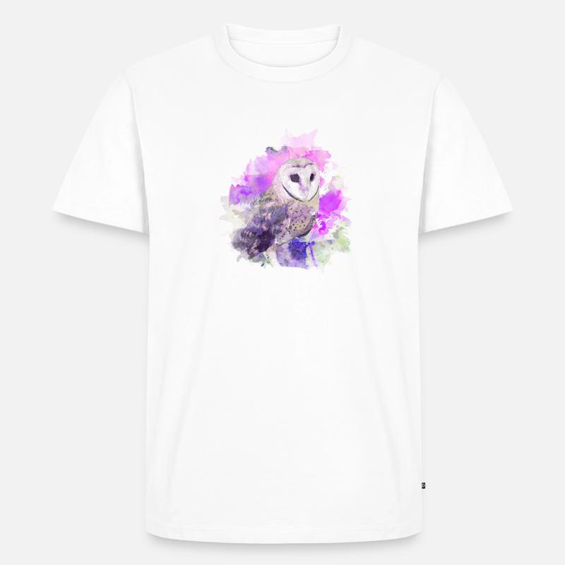 Eule - Männer Premium Bio T-Shirt - Weiß