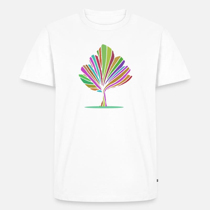 Baum in Regenbogenfarben - Männer Premium Bio T-Shirt - Weiß