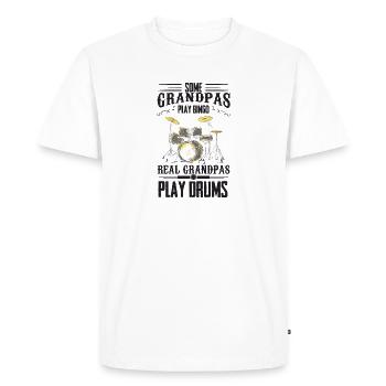 Some Grandpas play Bingo Real Grandpas play Drums - Men's Premium Organic T-Shirt - white - Front - Nico (187cm)