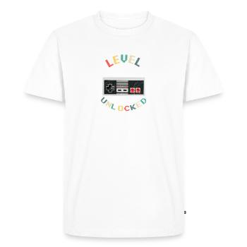Niveau 30 débloqué 30e anniversaire cadeau rétro Gamer - T-shirt Premium bio Homme - blanc - Devant - Nico (187cm)