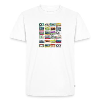 Cassette Tape 1980 Retro Party Mixtapes - T-shirt Premium bio Homme - blanc - Devant - Nico (187cm)