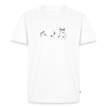 Funny Music design | Low Life Clef design | Clef - Men's Premium Organic T-Shirt - white - Front - Nico (187cm)