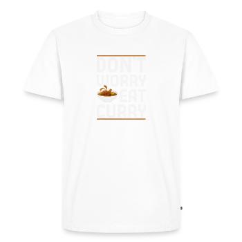 Ne vous inquiétez pas de manger Curry Slim Fit - T-shirt Premium bio Homme - blanc - Devant - Nico (187cm)