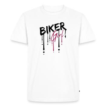 Drop biker girl - Men's Premium Organic T-Shirt - white - Front - Nico (187cm)