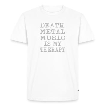 La musique Death Metal est ma thérapie - T-shirt Premium bio Homme - blanc - Devant - Nico (187cm)