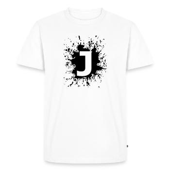 Name, initials, letter, team, J. - Men's Premium Organic T-Shirt - white - Front - Nico (187cm)