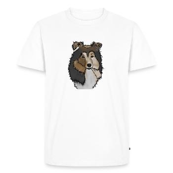 Longhair Collie Mama | Collie Rough Collies - T-shirt Premium bio Homme - blanc - Devant - Nico (187cm)