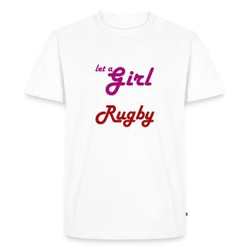RUGBY FEMME FILLE SOEUR - T-shirt Premium bio Homme - blanc - Devant - Nico (187cm)