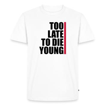 The Young Text - Men's Premium Organic T-Shirt - white - Front - Nico (187cm)
