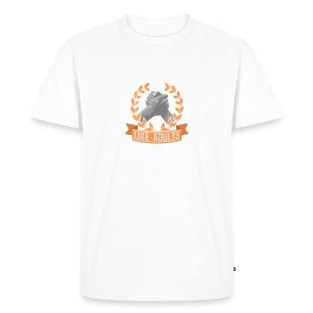 Funny Arm Wrestling design For Men - Let's Set Up - Men's Premium Organic T-Shirt - white - Front - Nico (187cm)