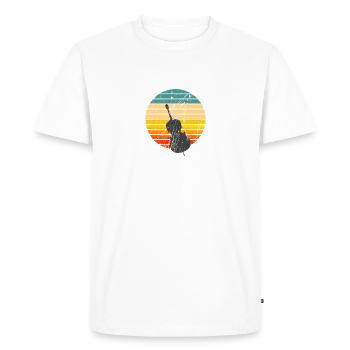 Basse Contrebasse Vintage Retro Sunset - T-shirt Premium bio Homme - blanc - Devant - Nico (187cm)