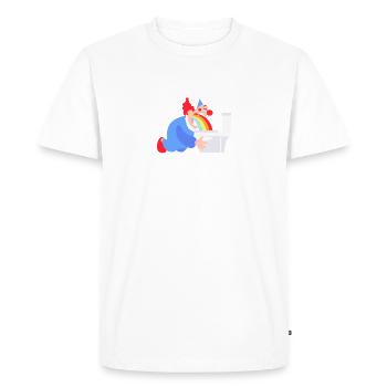 Funny puking clown rainbow gift - Men's Premium Organic T-Shirt - white - Front - Nico (187cm)