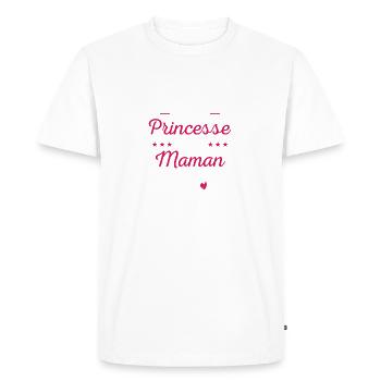 Princesse et maman - Idée cadeau - T-shirt Premium bio Homme - blanc - Devant - Nico (187cm)
