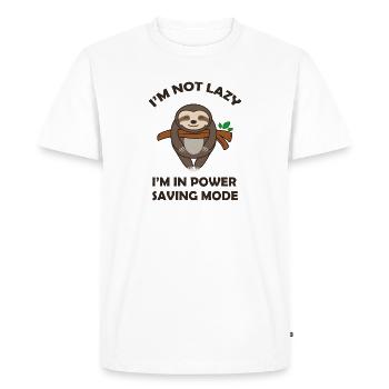 FUNNY SLOTH gift - Men's Premium Organic T-Shirt - white - Front - Nico (187cm)