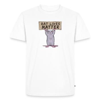 Rat rat souris propriétaire animal de compagnie rongeurs - T-shirt Premium bio Homme - blanc - Devant - Nico (187cm)