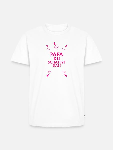 Papa Du Schaffst Das - Baby Anleitung Design - Männer Premium Bio T-Shirt - Weiß