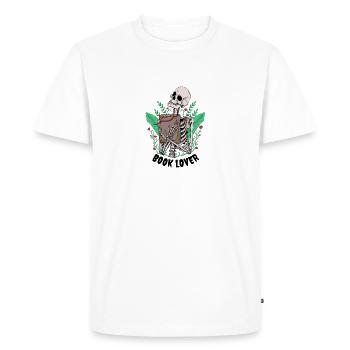 Amoureux des livres - T-shirt Premium bio Homme - blanc - Devant - Nico (187cm)