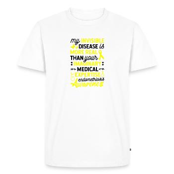 Ma maladie invisible, sensibilisation à l’endométriose - T-shirt Premium bio Homme - blanc - Devant - Nico (187cm)