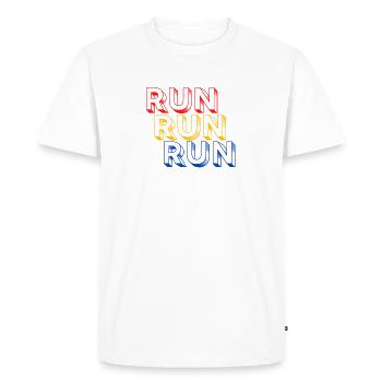 Run run run - T-shirt Premium bio Homme - blanc - Devant - Nico (187cm)