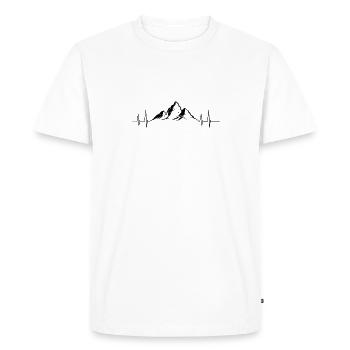 herzschlag berg geschenkidee - T-shirt Premium bio Homme - blanc - Devant - Nico (187cm)