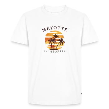plage mayotte tshirt blanc - T-shirt Premium bio Homme - blanc - Devant - Nico (187cm)
