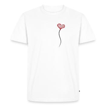 Heart balloon crooked - Men's Premium Organic T-Shirt - white - Front - Nico (187cm)
