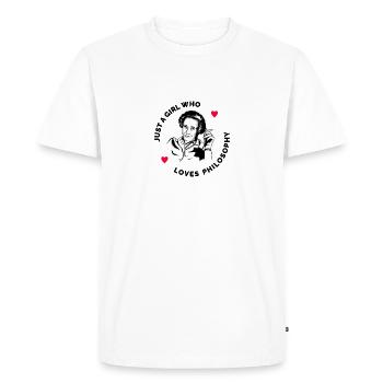 Just a Girl who Loves Philosophy - Men's Premium Organic T-Shirt - white - Front - Nico (187cm)