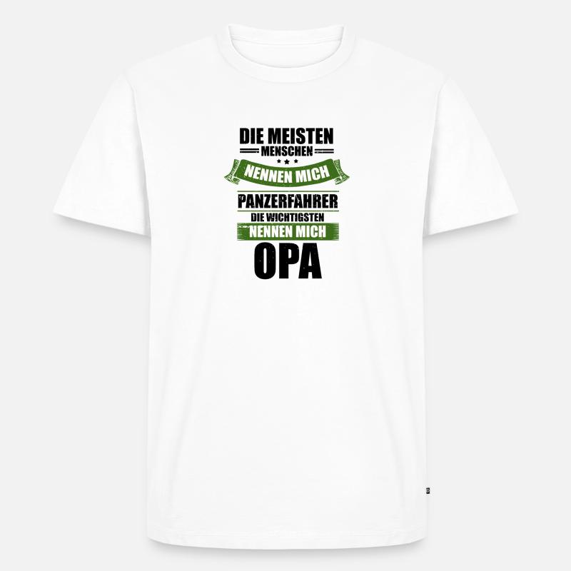 Papa der Panzerfahrer Panzer Armee - Männer Premium Bio T-Shirt - Weiß