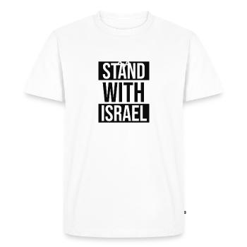 Stand With Isreal / Solidarität mit Israel - Men's Premium Organic T-Shirt - white - Front - Nico (187cm)