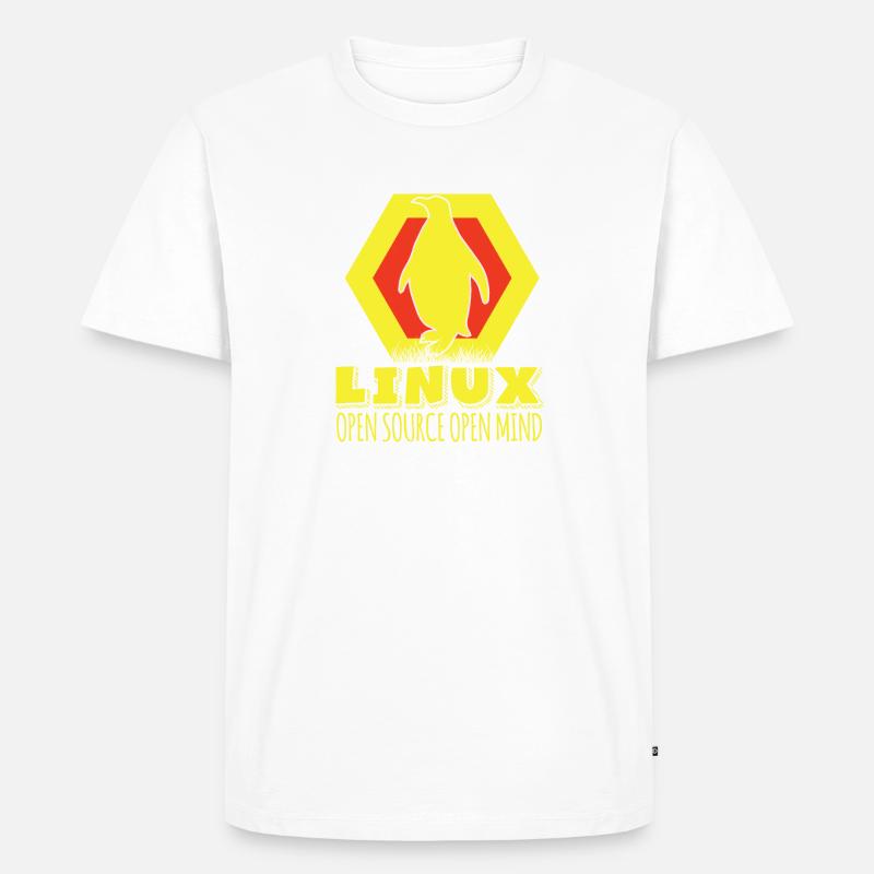 Linux Open Source Open Mind - Männer Premium Bio T-Shirt - Weiß