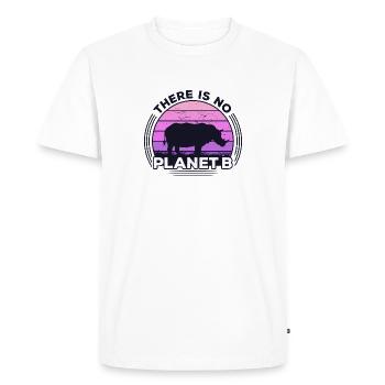 Il n’y a pas de Jour de la Terre planète B - T-shirt Premium bio Homme - blanc - Devant - Nico (187cm)