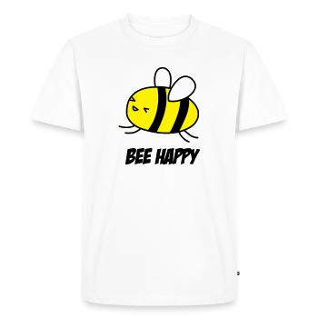 bee happy - T-shirt Premium bio Homme - blanc - Devant - Nico (187cm)