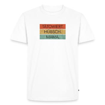 Tattooed Pretty Mom - Like a Normal Mom - Men's Premium Organic T-Shirt - white - Front - Nico (187cm)
