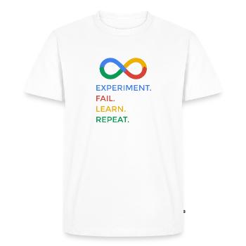experiment fail learn repeat science - Men's Premium Organic T-Shirt - white - Front - Nico (187cm)